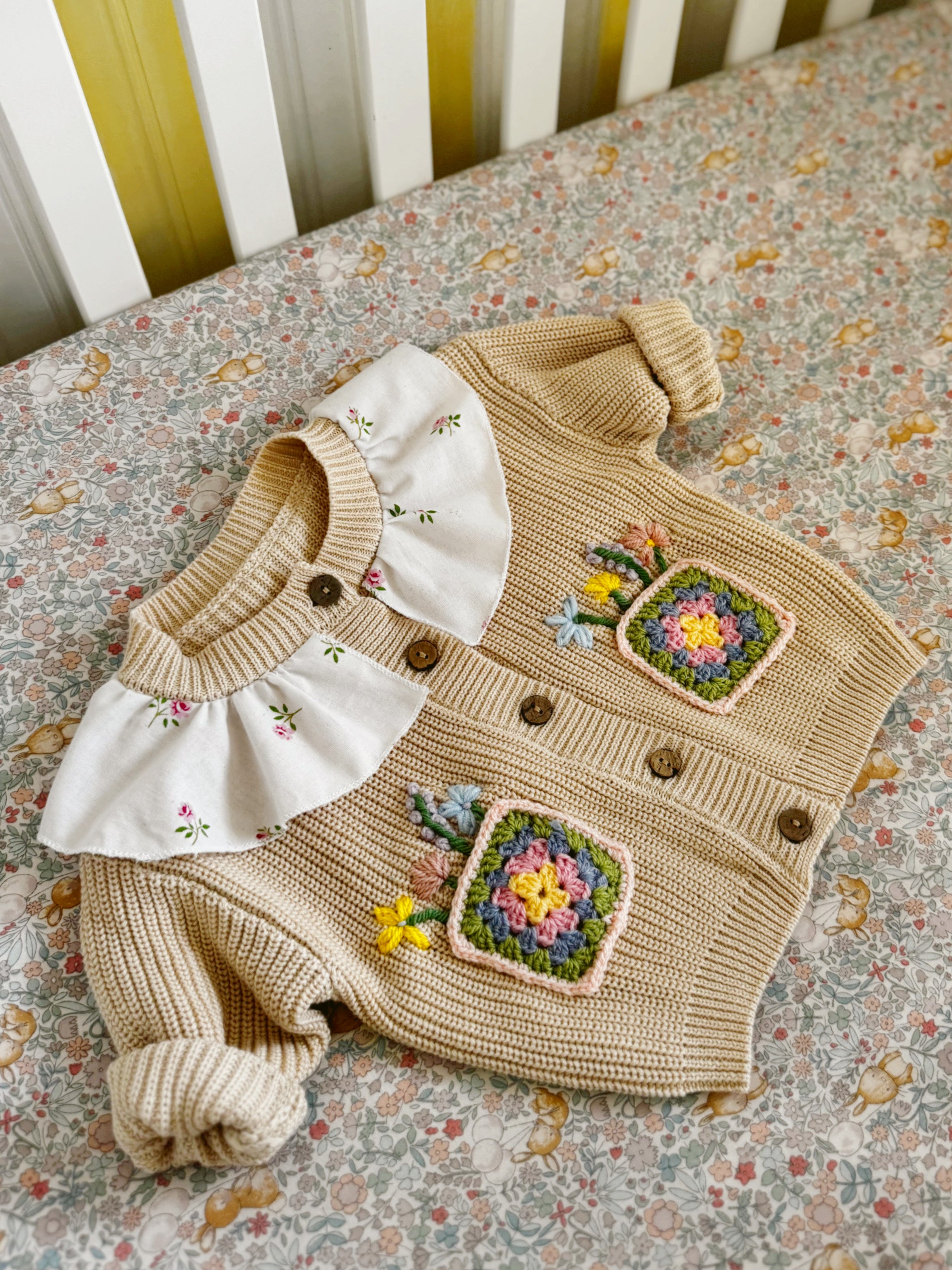 Wildflower pocket collar cardi 6-12m