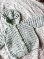 0-3 mint hooded cardi