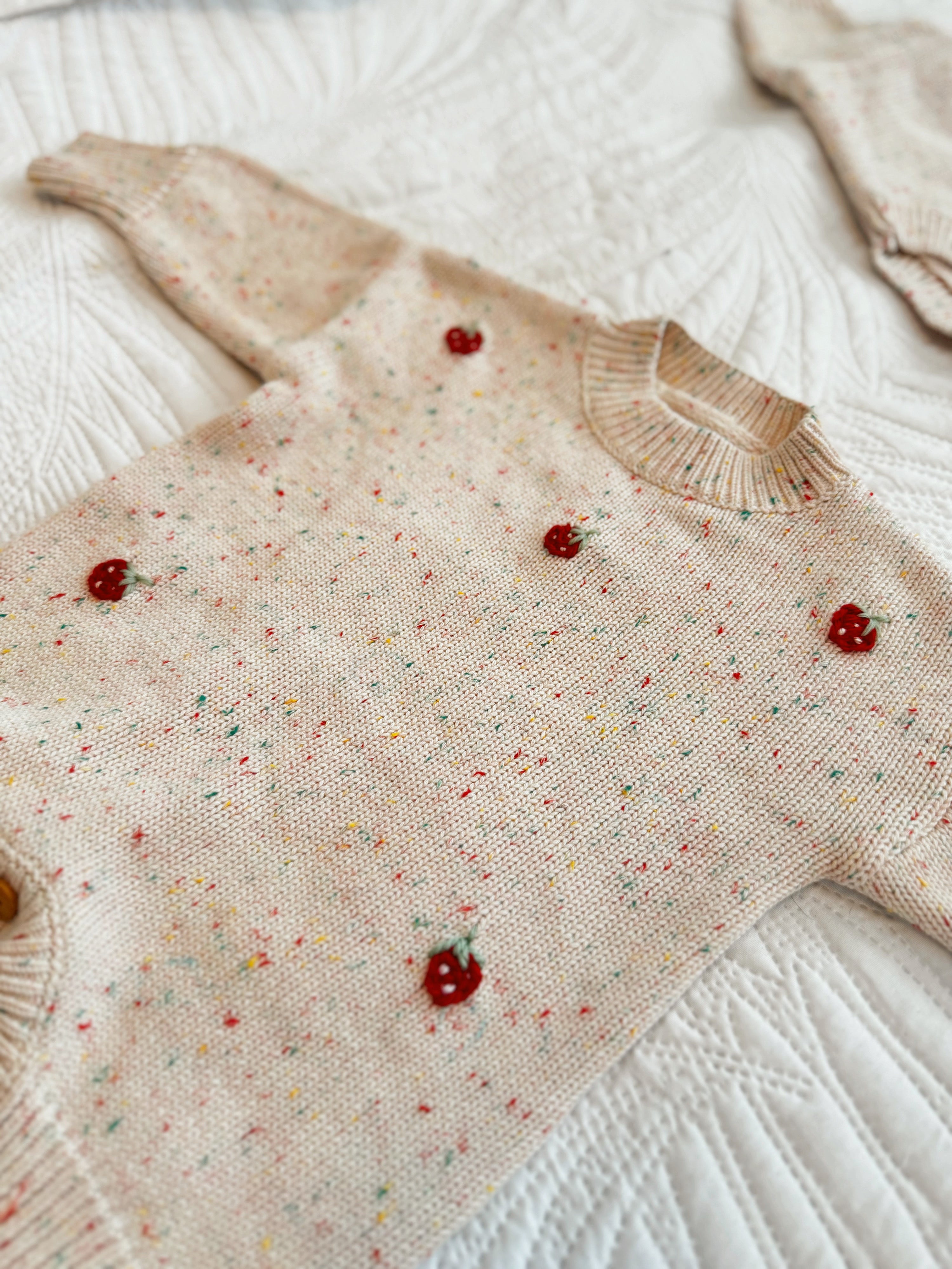 3-6m Strawberry fleck romper