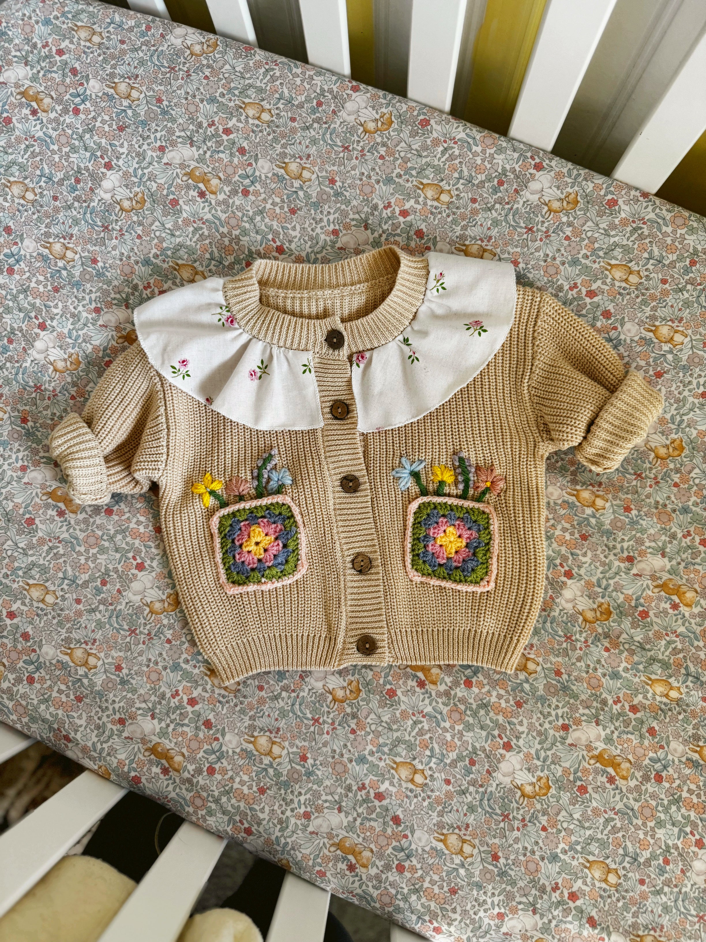 Wildflower pocket collar cardi 6-12m