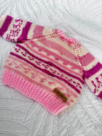 0-3 mock fair isle hand knit