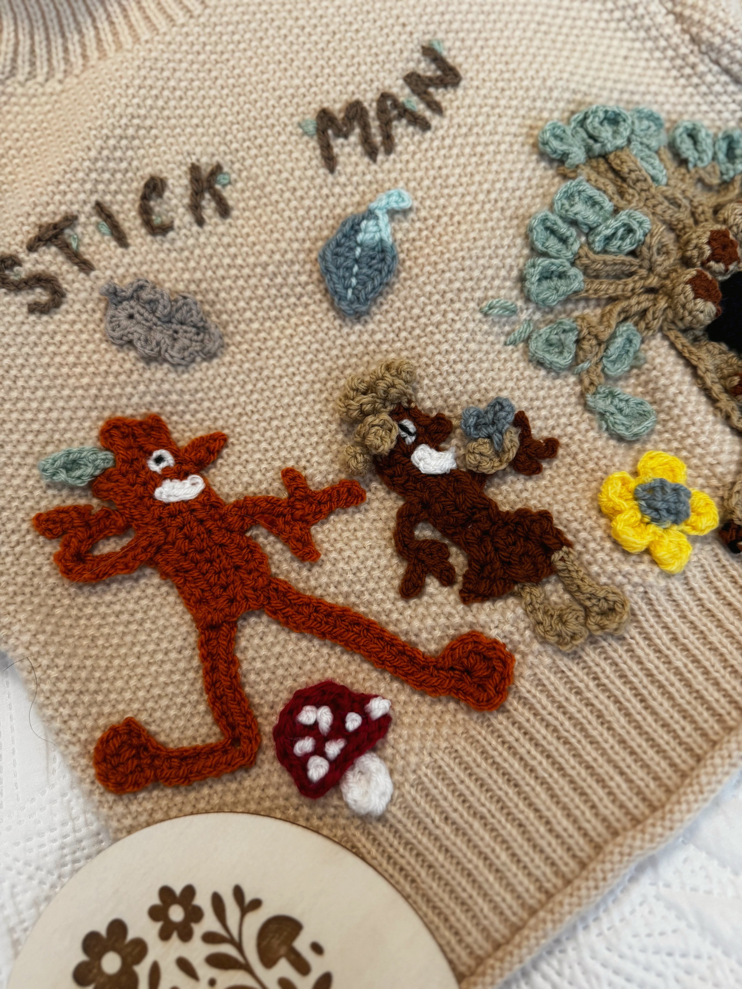 2-3yrs oversized Stick man jumper