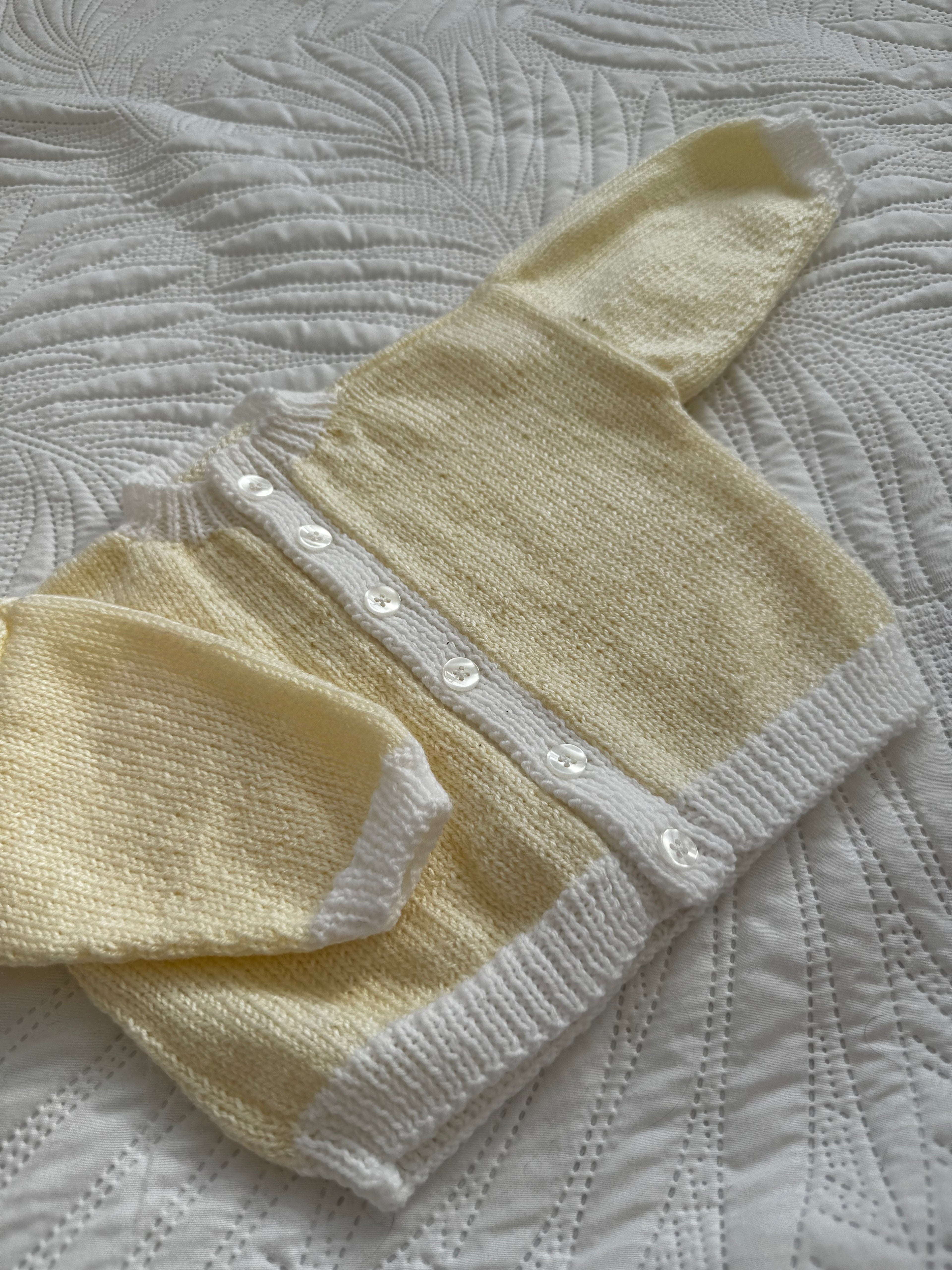 6-12 lemon hand knit