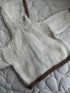 6-12 brown & cream cardi with pockets