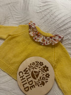 6-9 lemon floral collar cardi