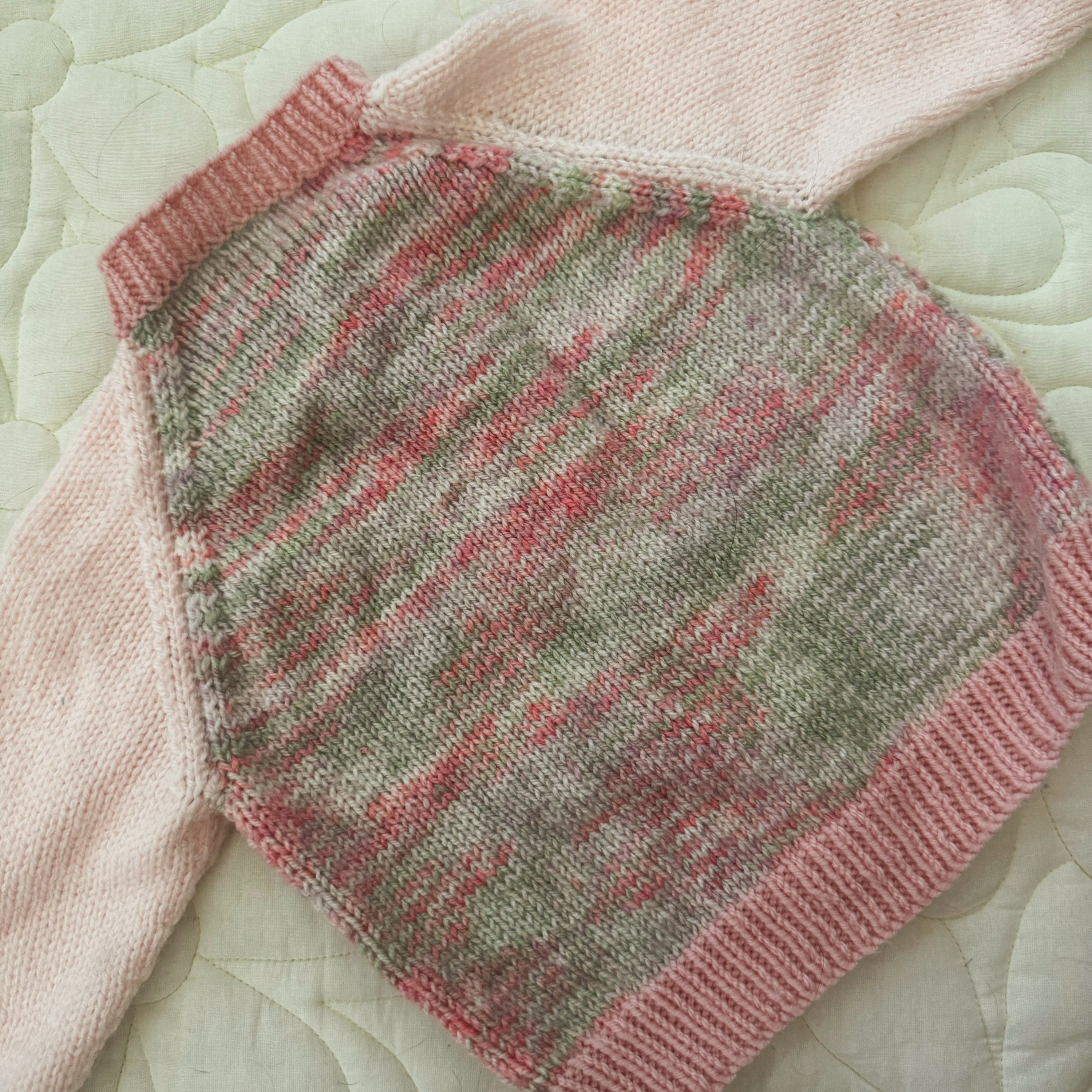 12-24m pink, grey & green mix cardi