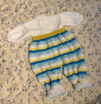 Hand knitted pramsuit fits 3-9 months