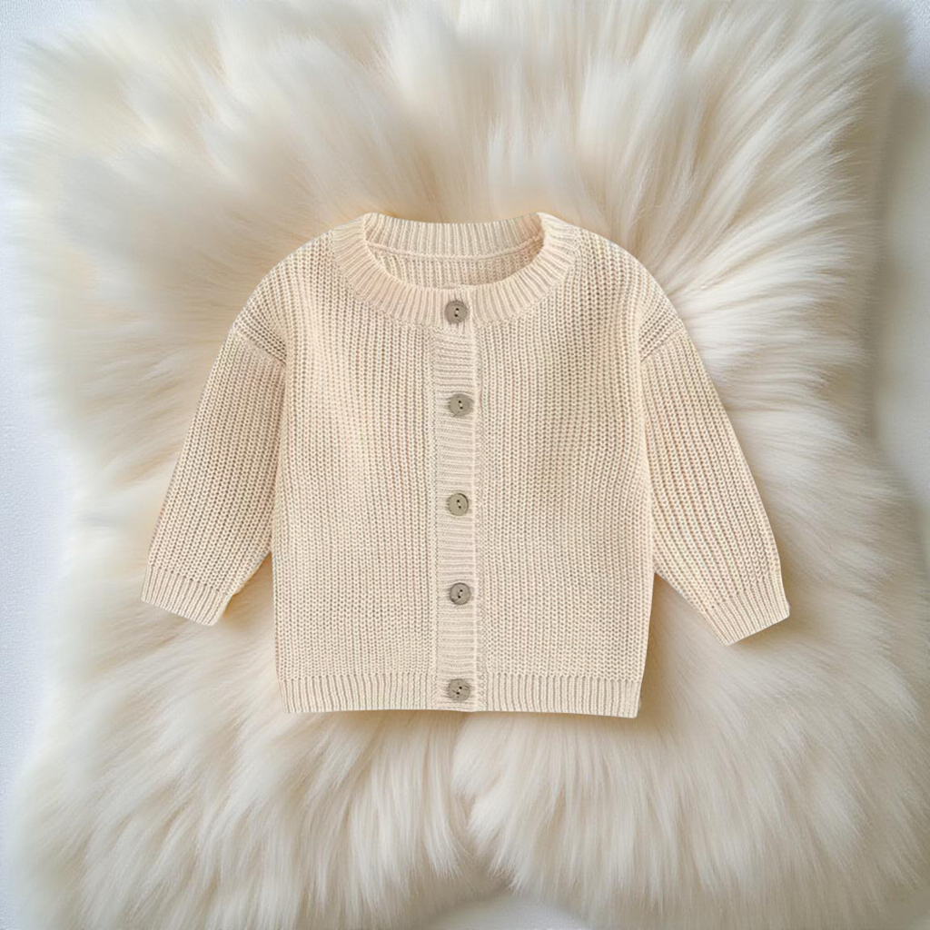 BASE Round neck cardigan