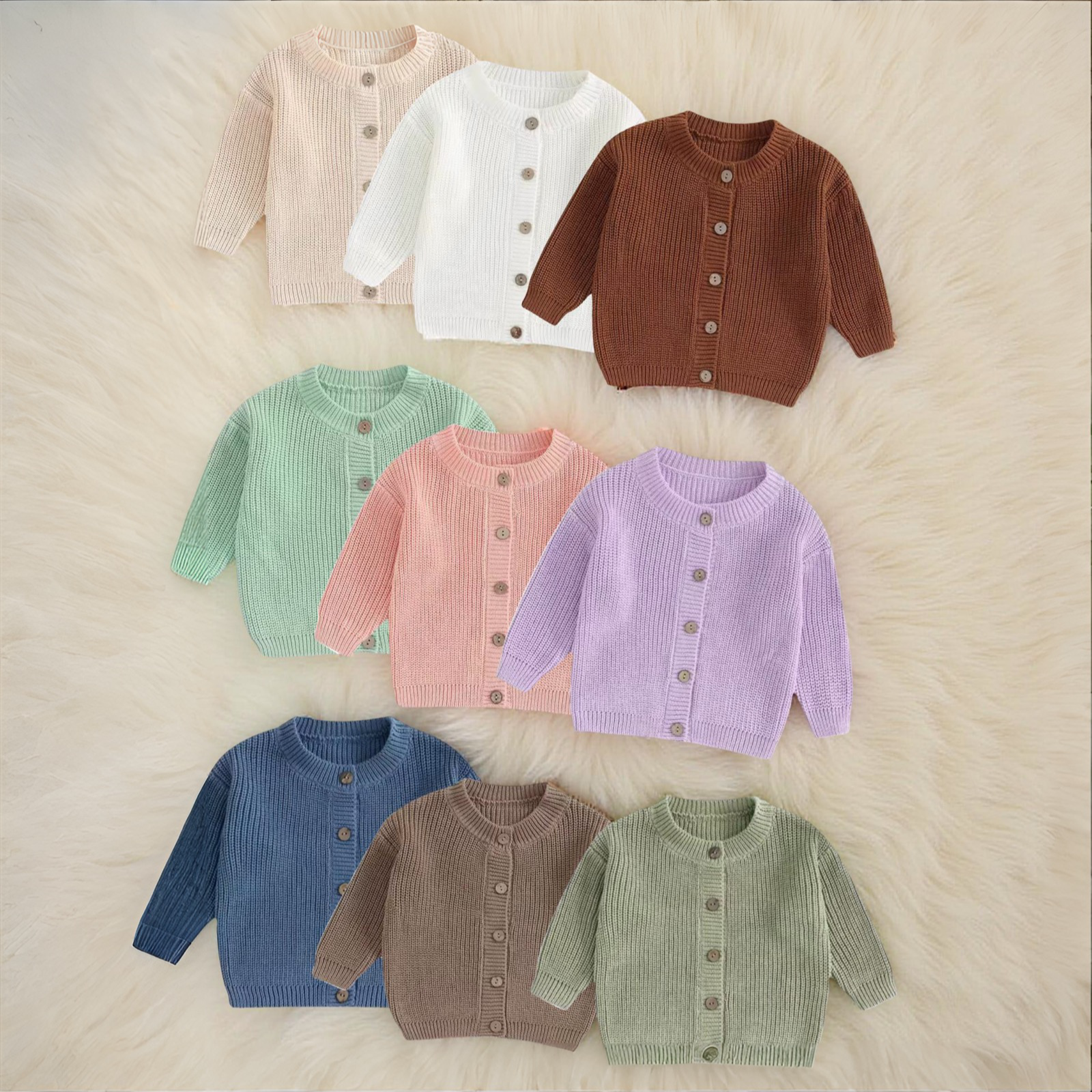 BASE Round neck cardigan