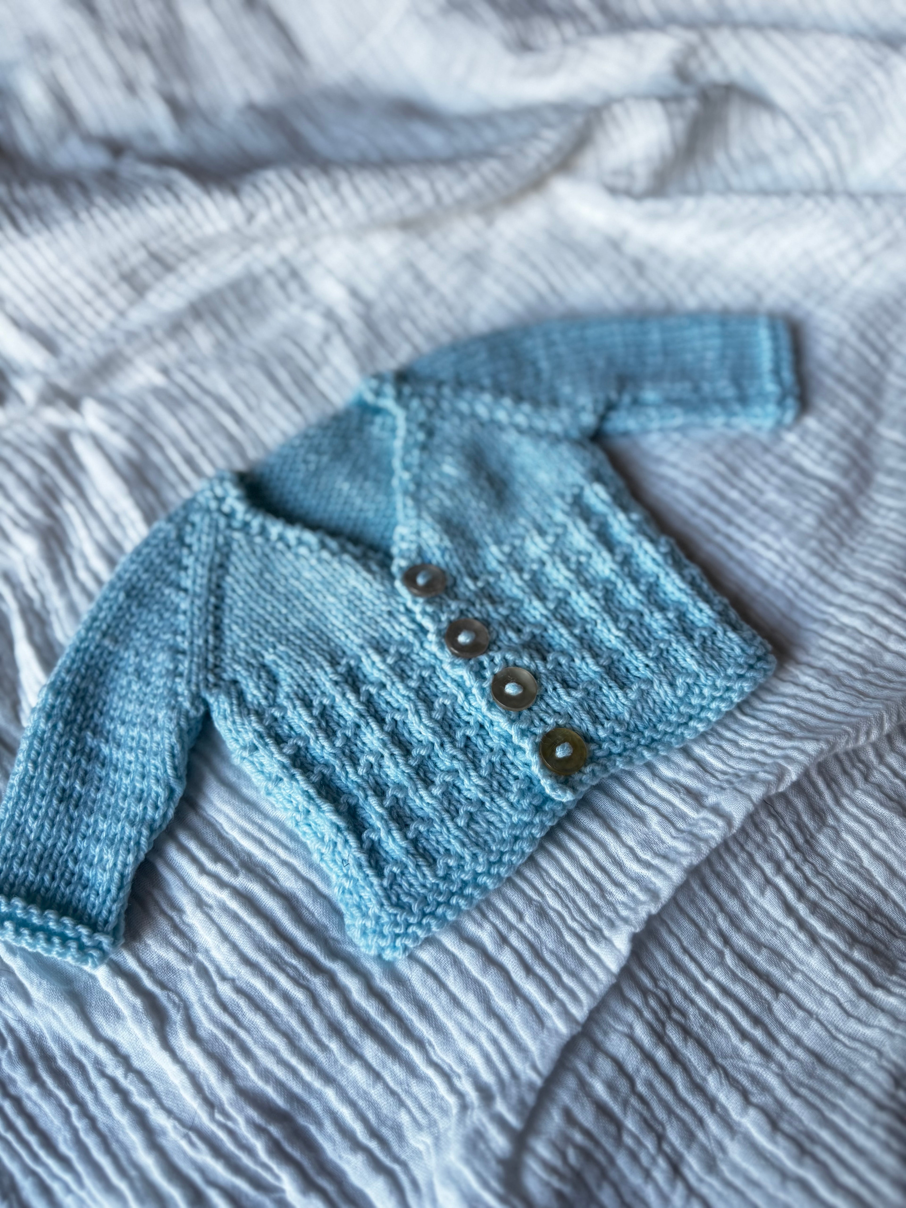 Preemie cardigan blue