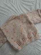 0-3 peachy fleck hand knit
