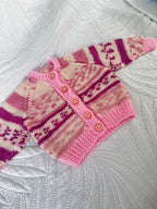 0-3 mock fair isle hand knit