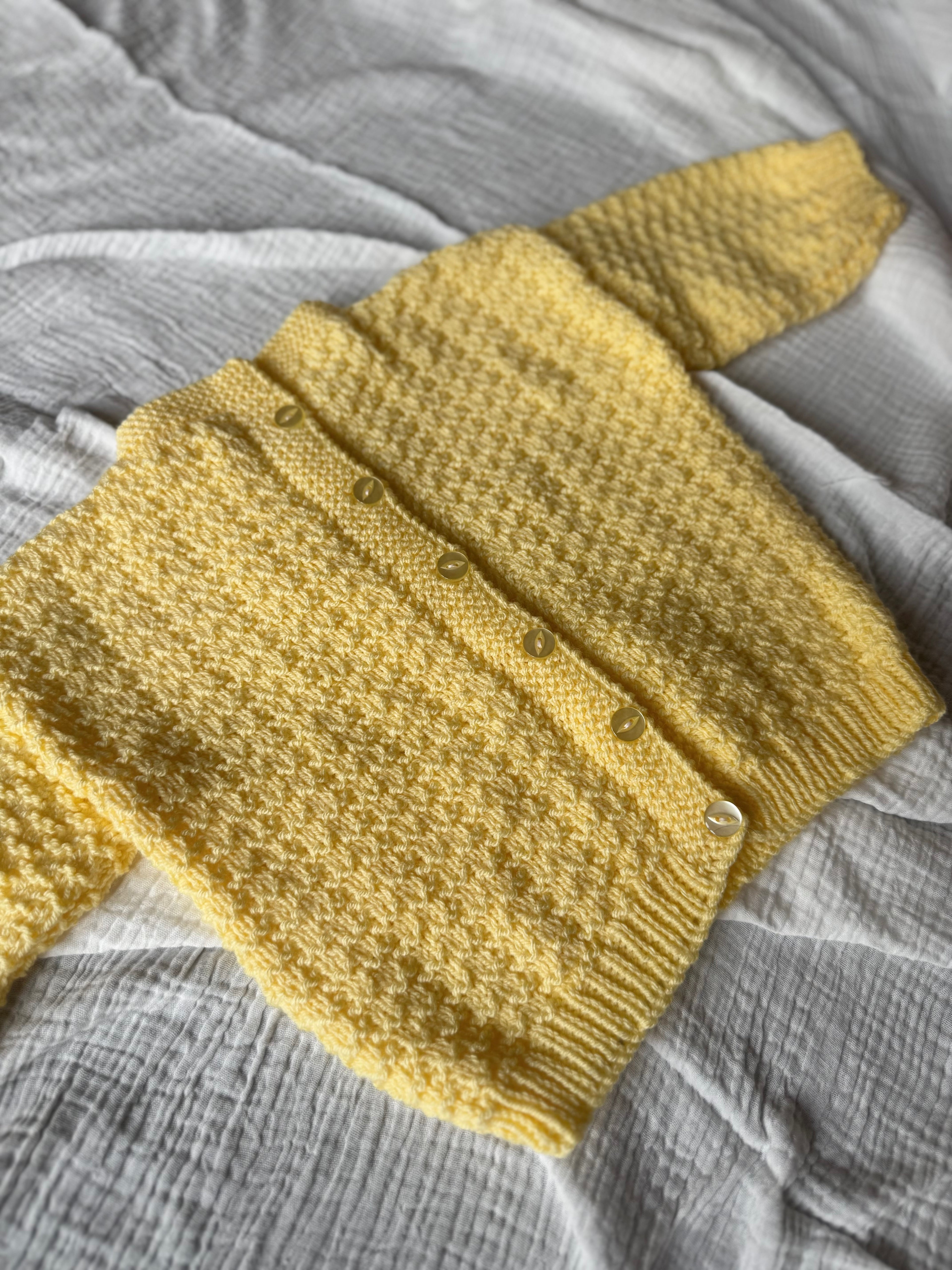 12-24m yellow hand knit