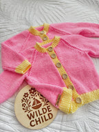 Heirloom cardigan bubblegum & yellow