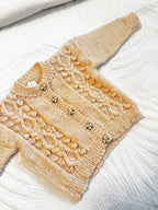 9-12-18 warm beige hand knit