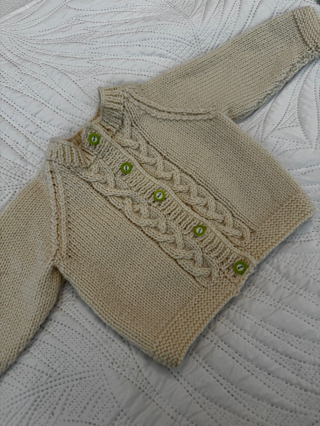 3-6-9 beige hand knit
