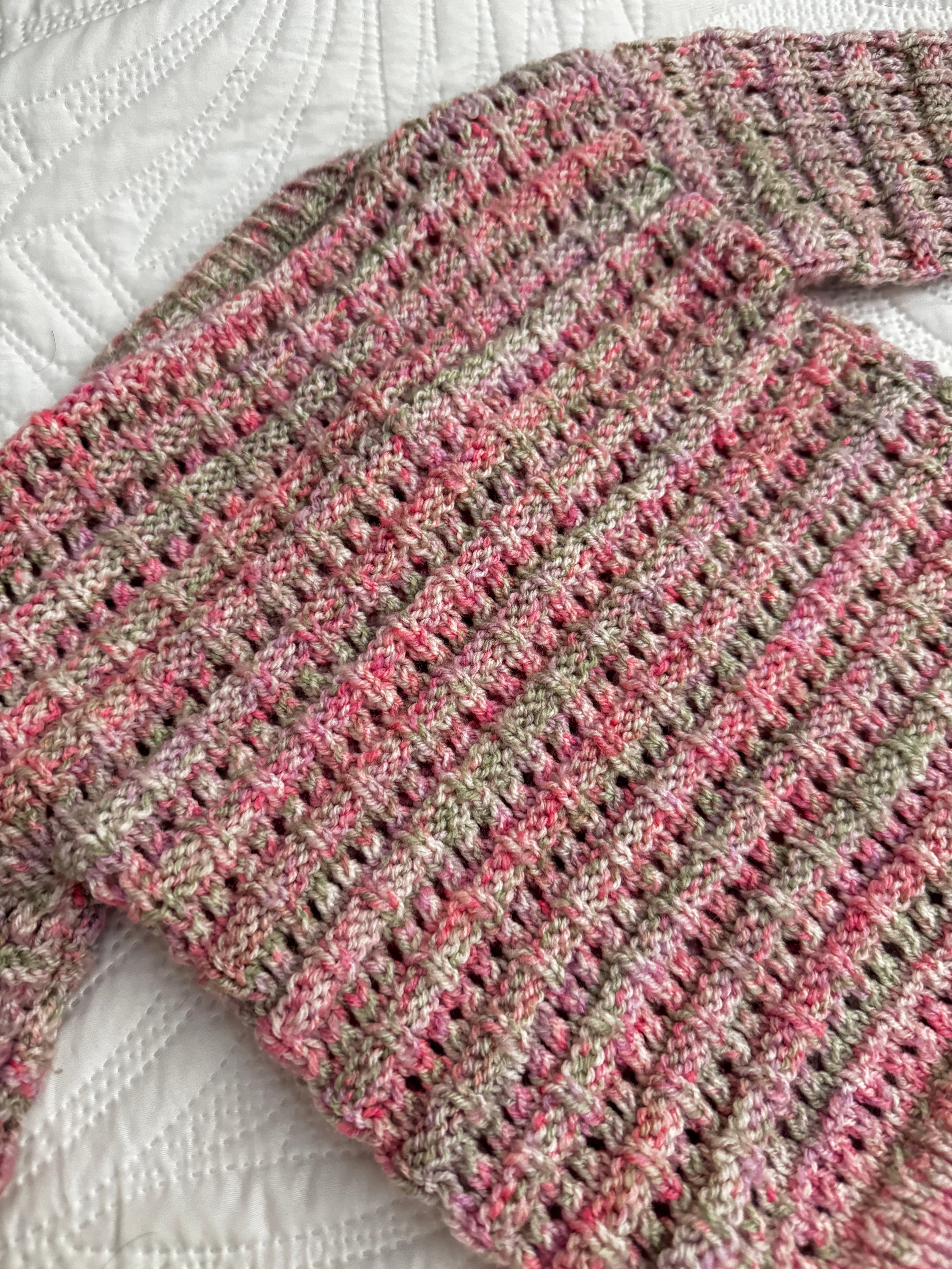 4-5yrs pink mix hand knit