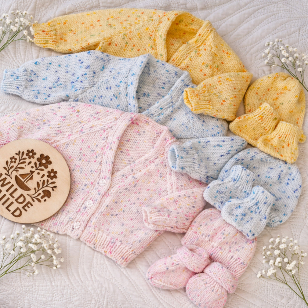 Hand knit 3 piece sets