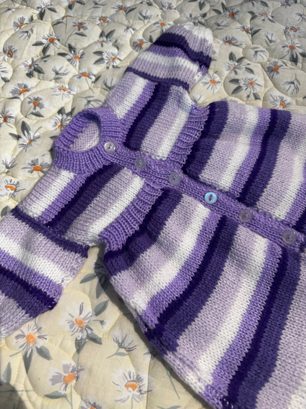 Hand knit pramsuit 9-12m