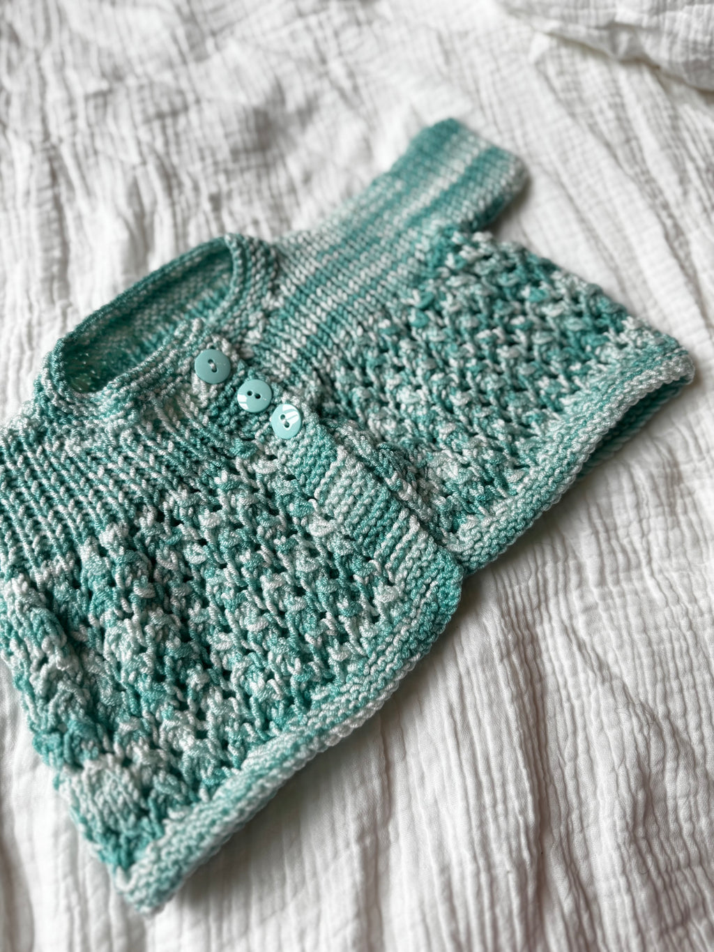 newborn Green marl cardi
