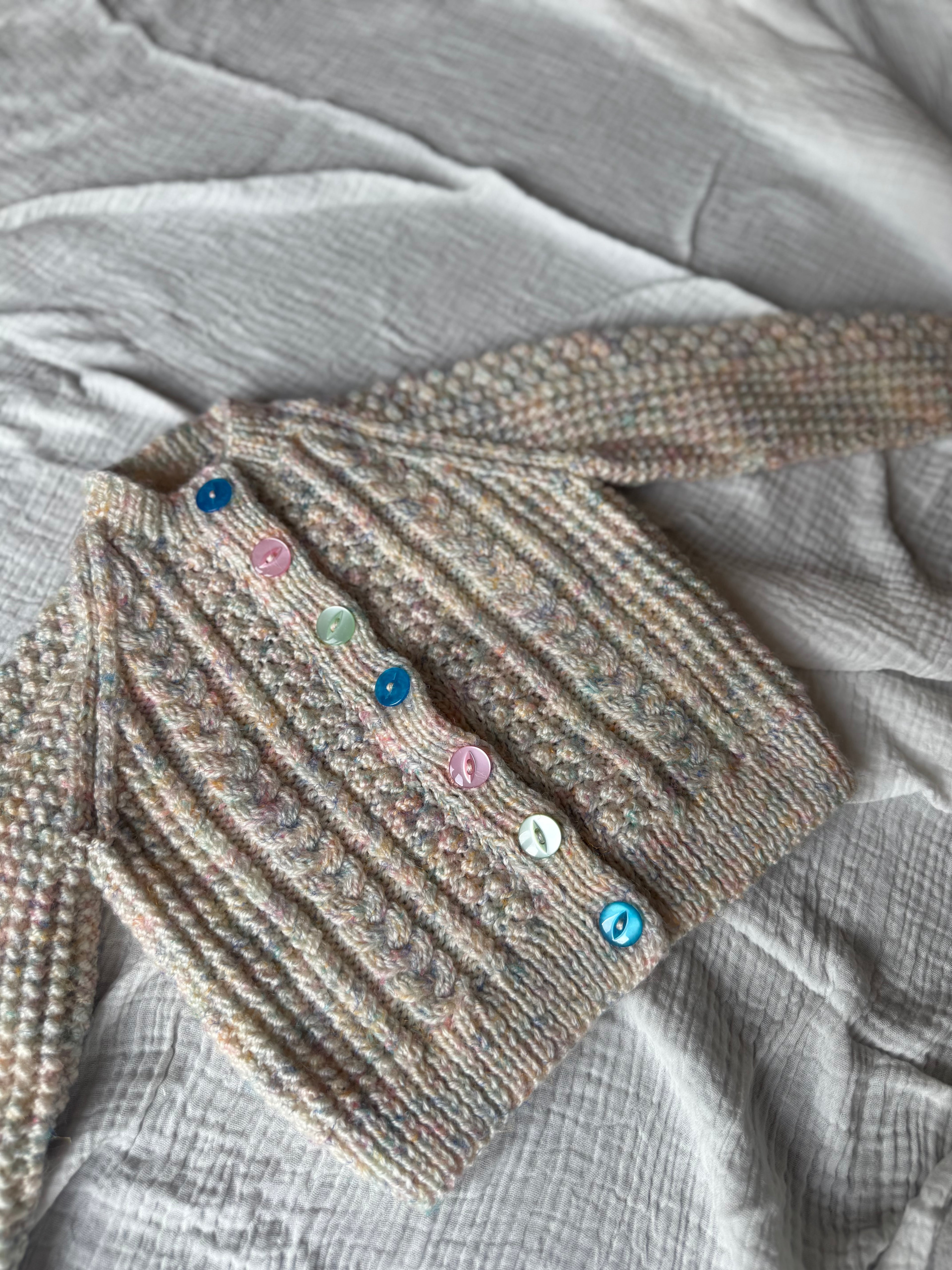 12-18 close fit multicoloured hand knit