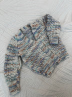 3-6-9 Lilac blue brown mix hand knit