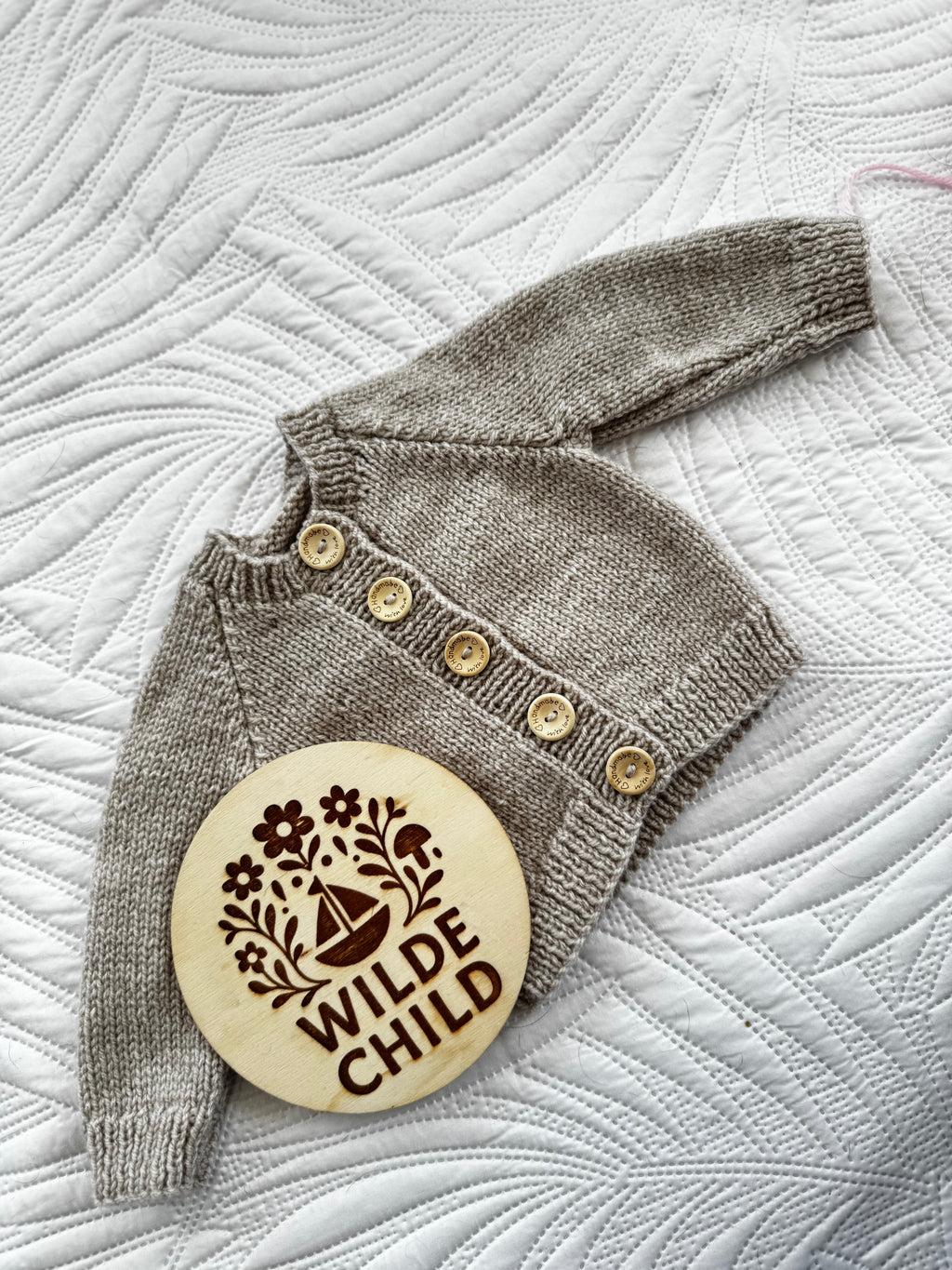 Heirloom cardigan in parchment