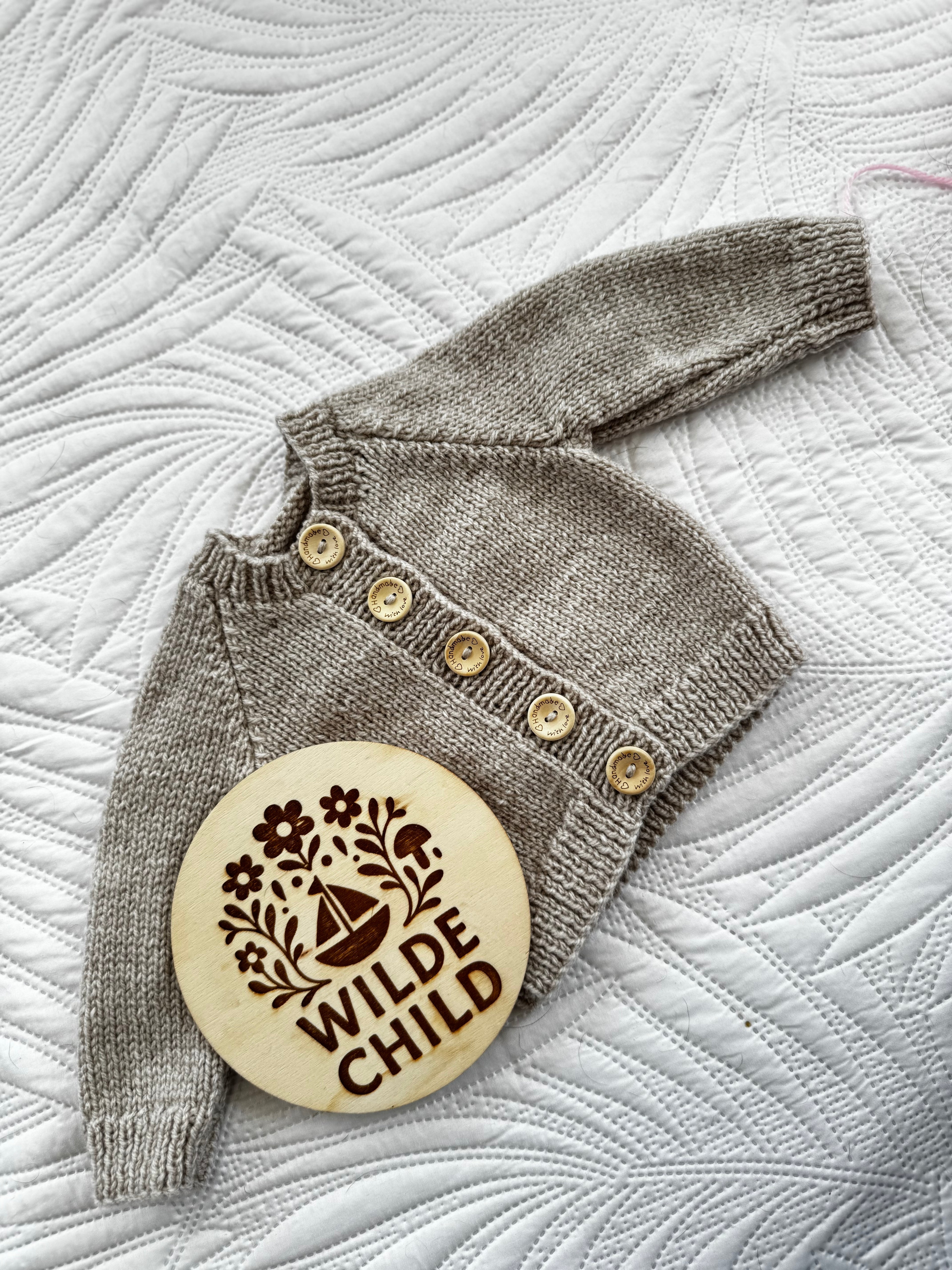 Heirloom cardigan in parchment