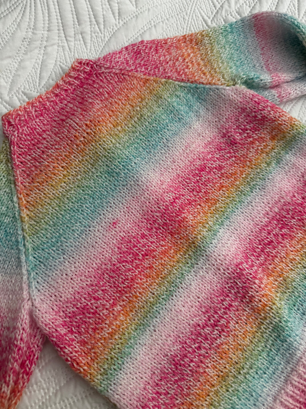 6-7+yr rainbow hand knit