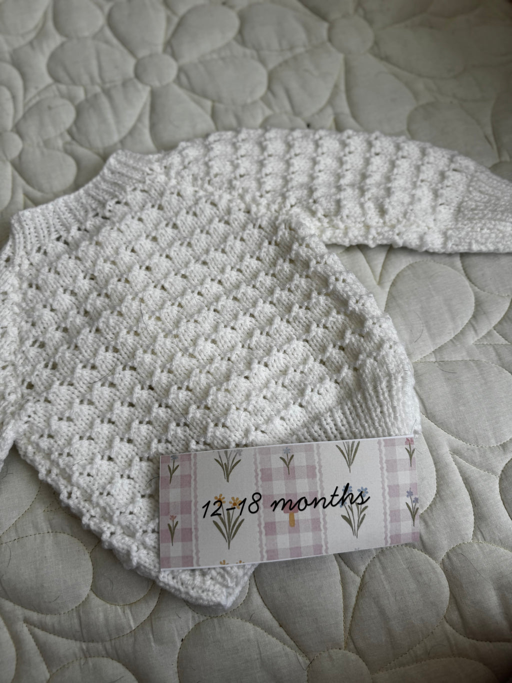 6-12 white cardi
