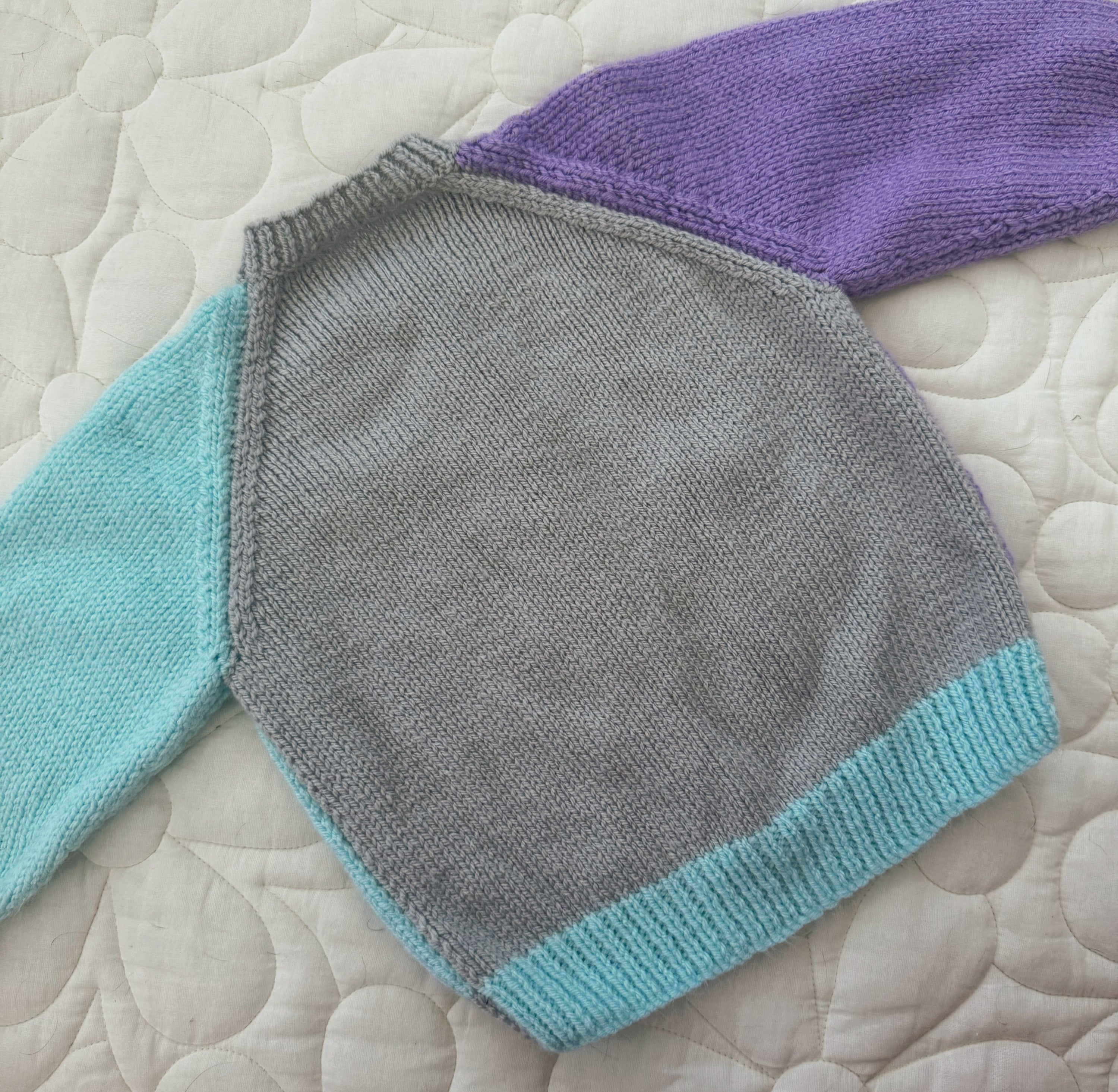 12-24m purple, turquoise and grey cardi