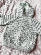 0-3 mint hooded cardi