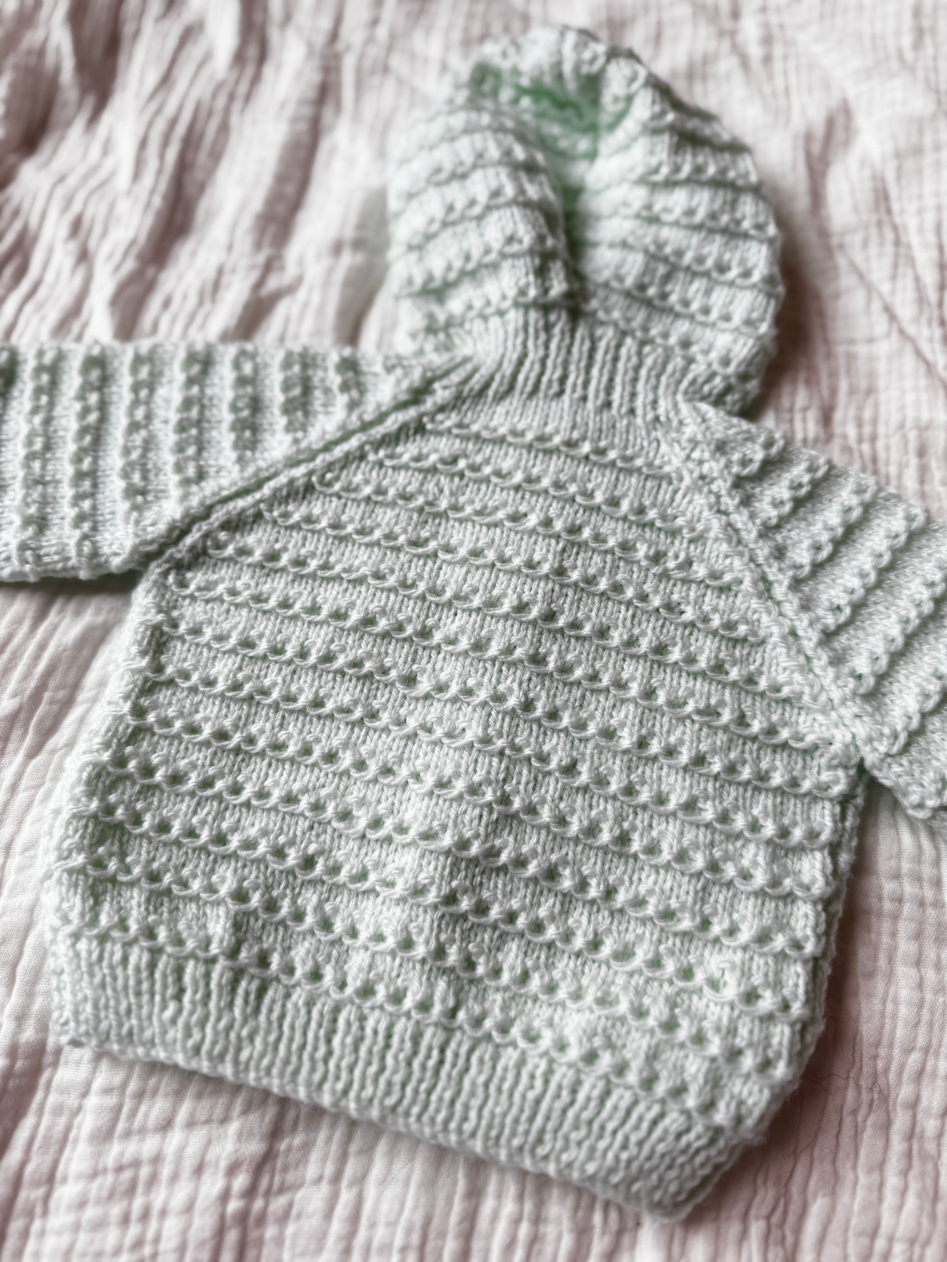 0-3 mint hooded cardi