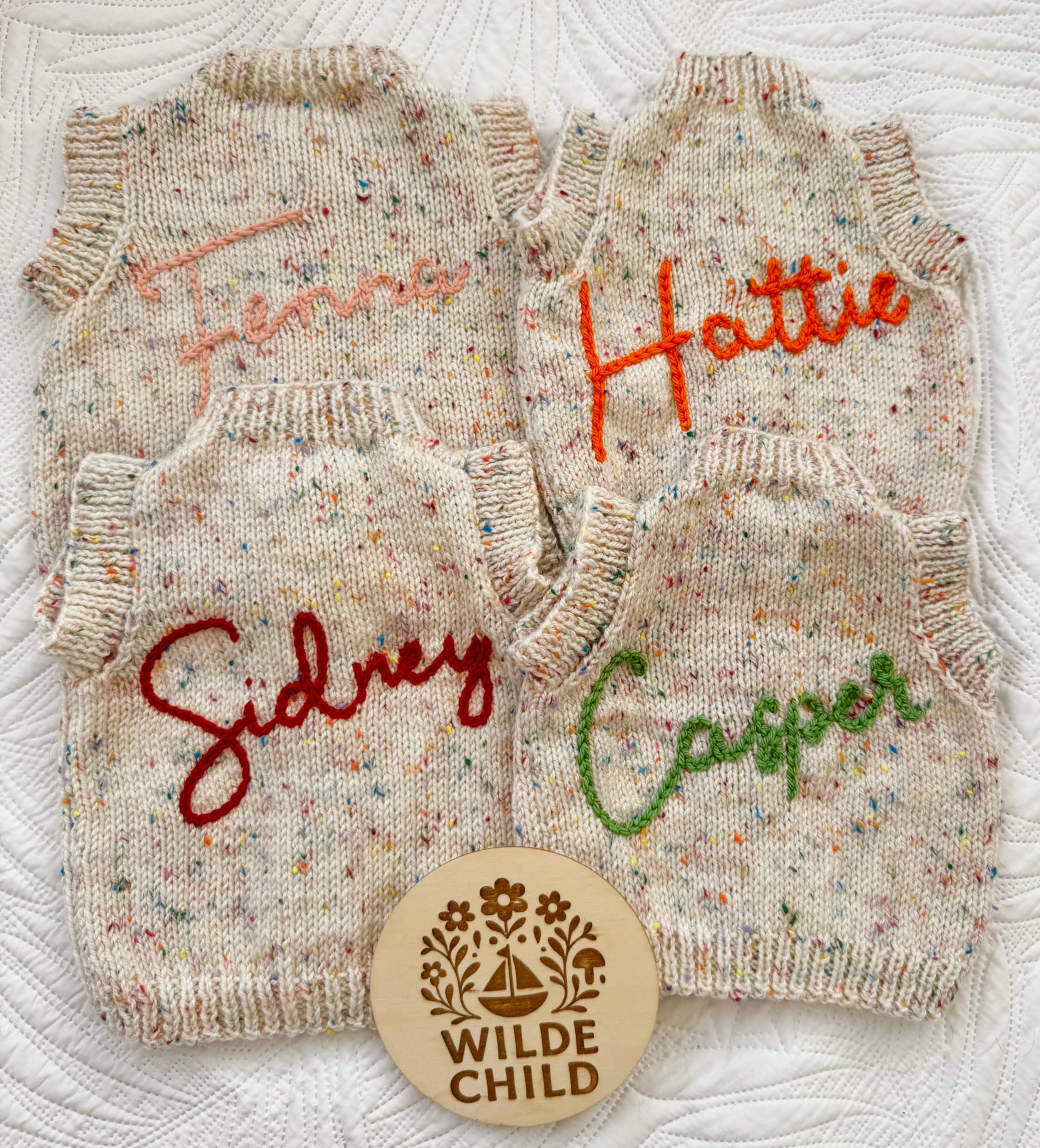 Personalised name gilets