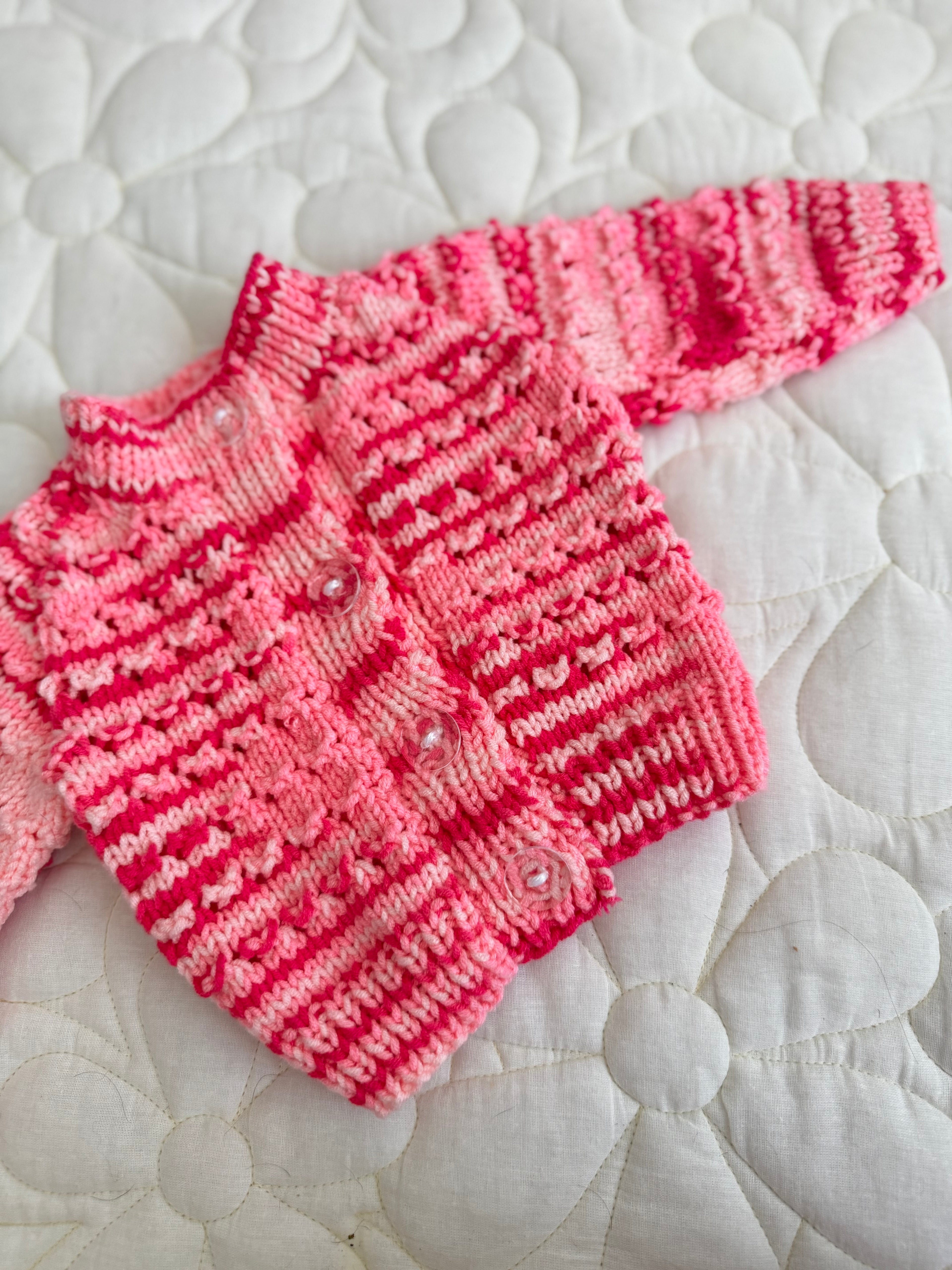 0-6 pink mix cardi