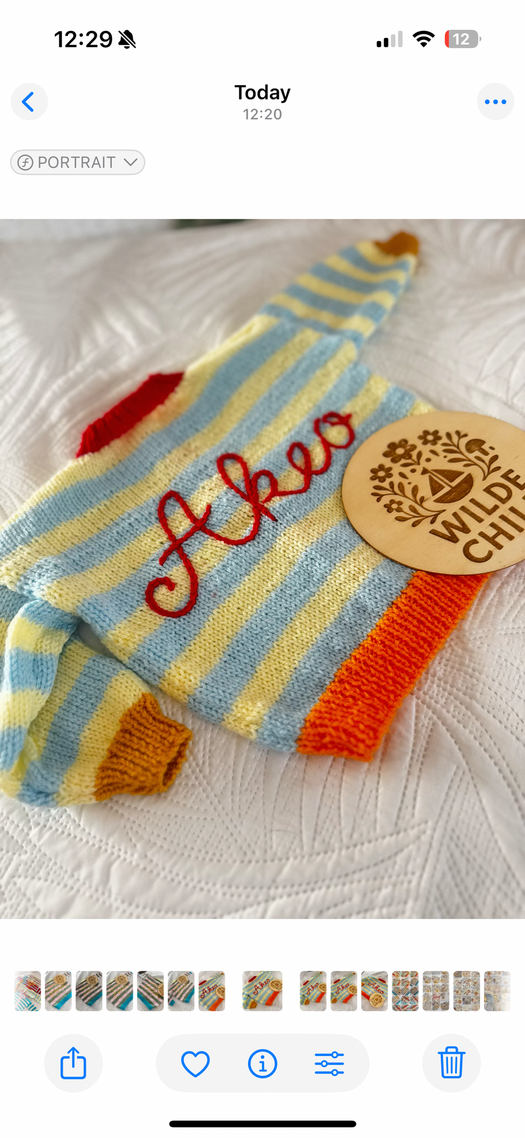 Saturday Stripe Cardigan Personalised