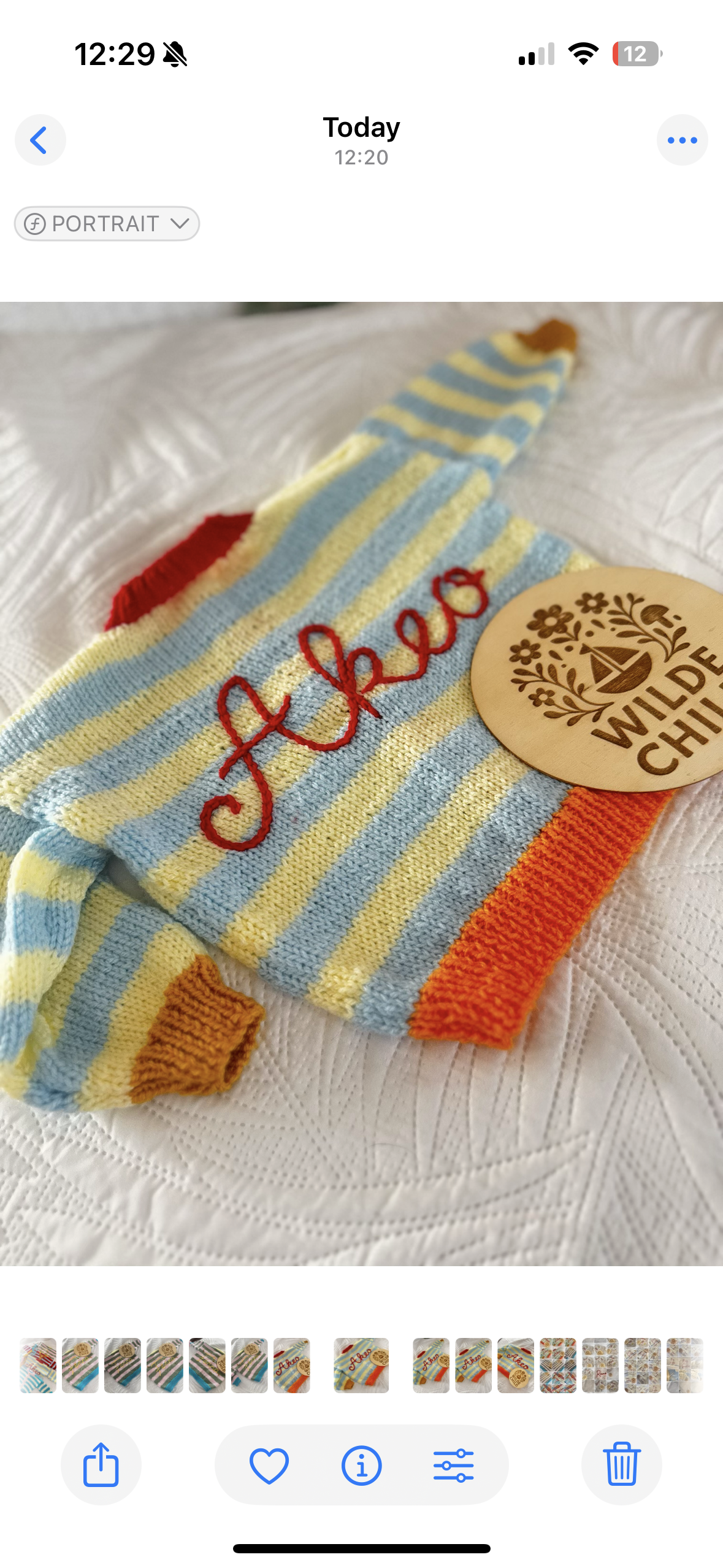 Saturday Stripe Cardigan Personalised