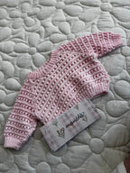 3-9 glitter pink hand knit