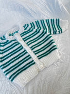 6-12 green stripe cardigan