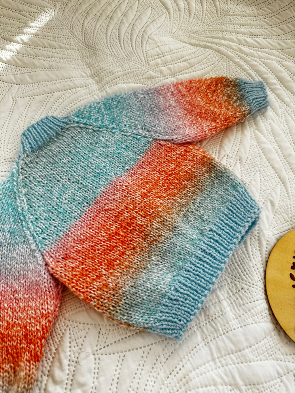 Heirloom Classic in sunset ombré with blue