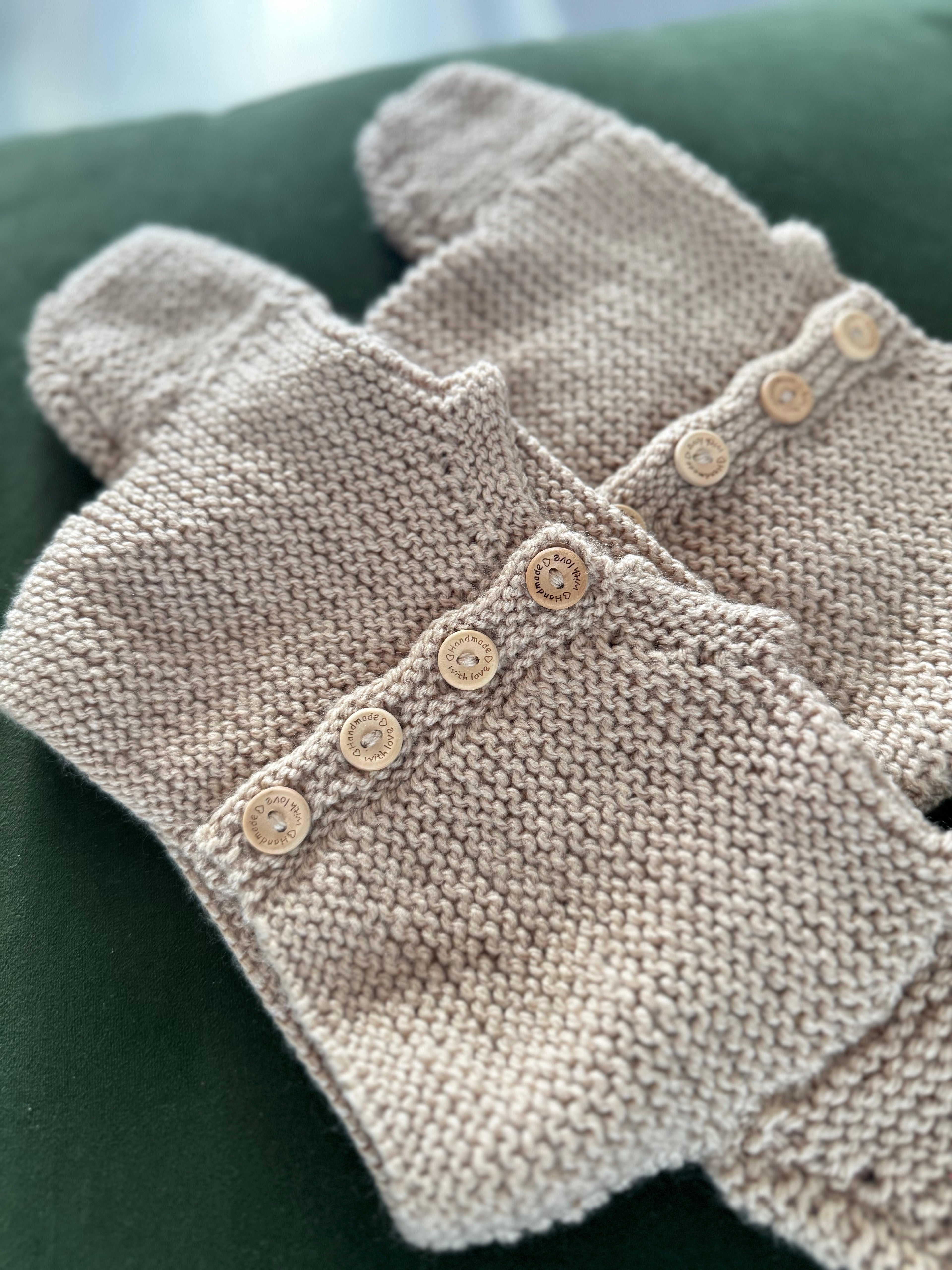 Newborn brown hand knit