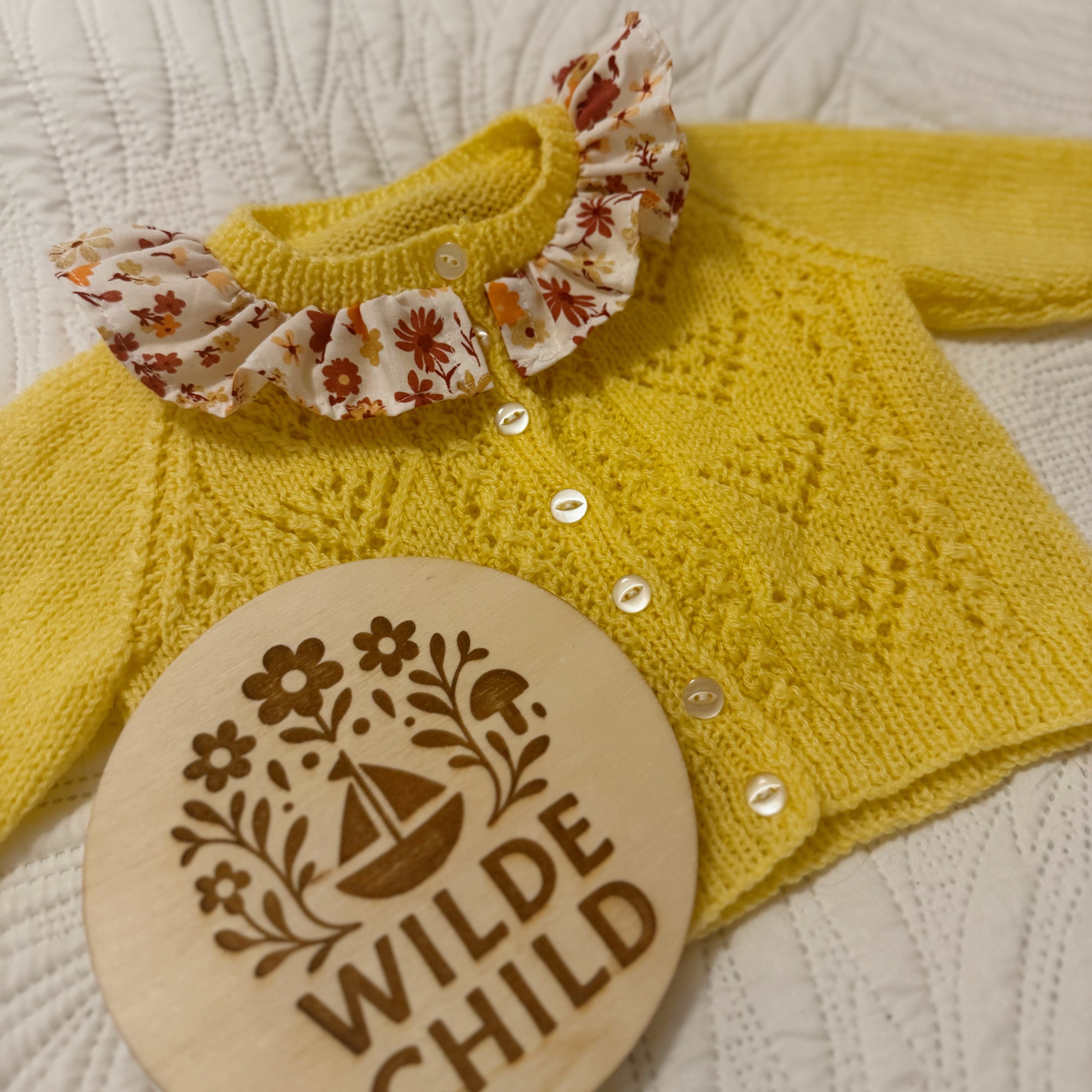 6-9 lemon floral collar cardi