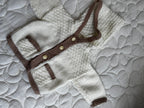 6-12 brown & cream cardi with pockets