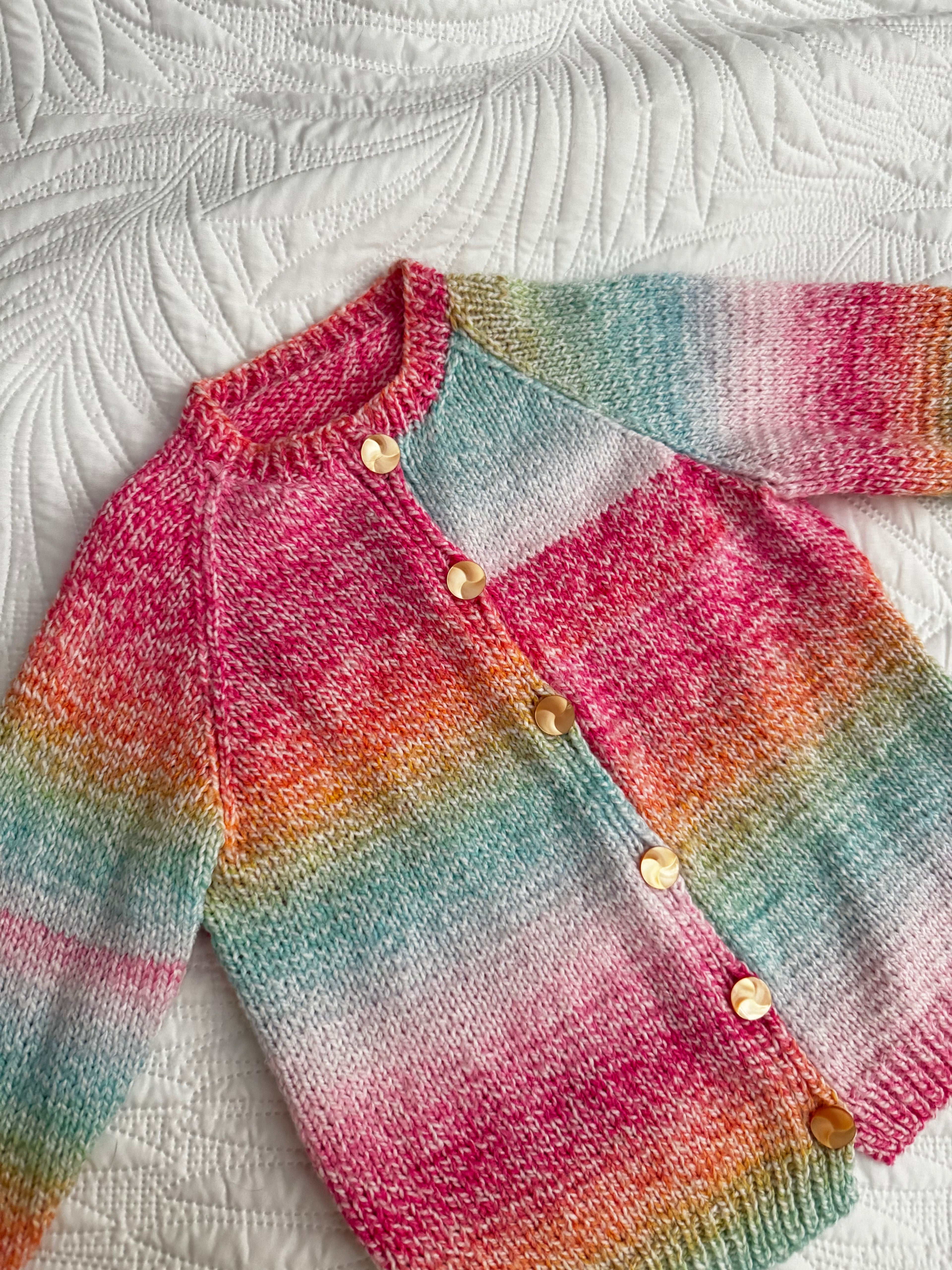 6-7+yr rainbow hand knit