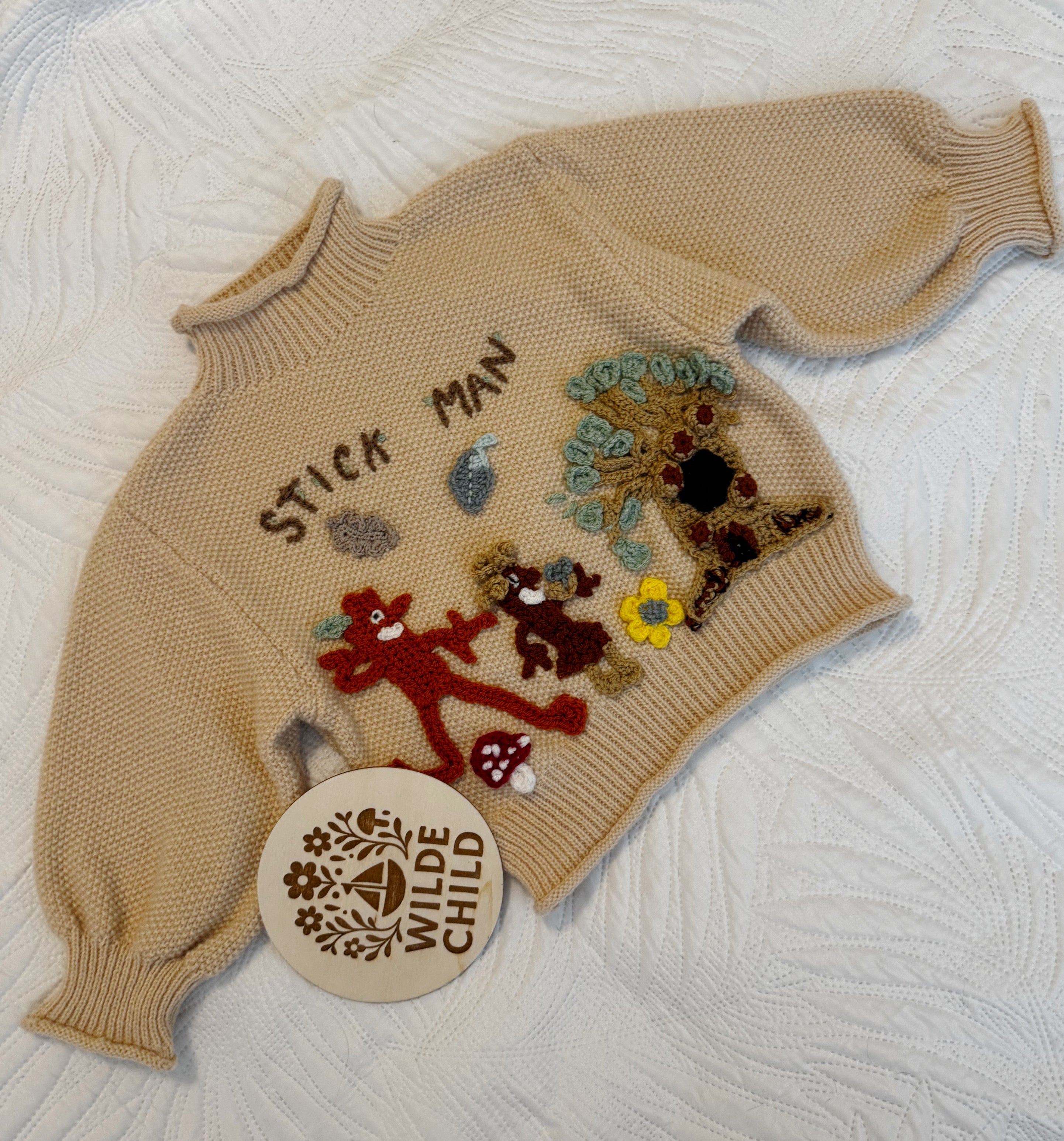 2-3yrs oversized Stick man jumper