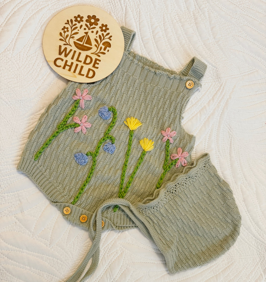12-18m Floral romper & bonnet