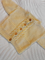9-18m Lemon/cream hand knit