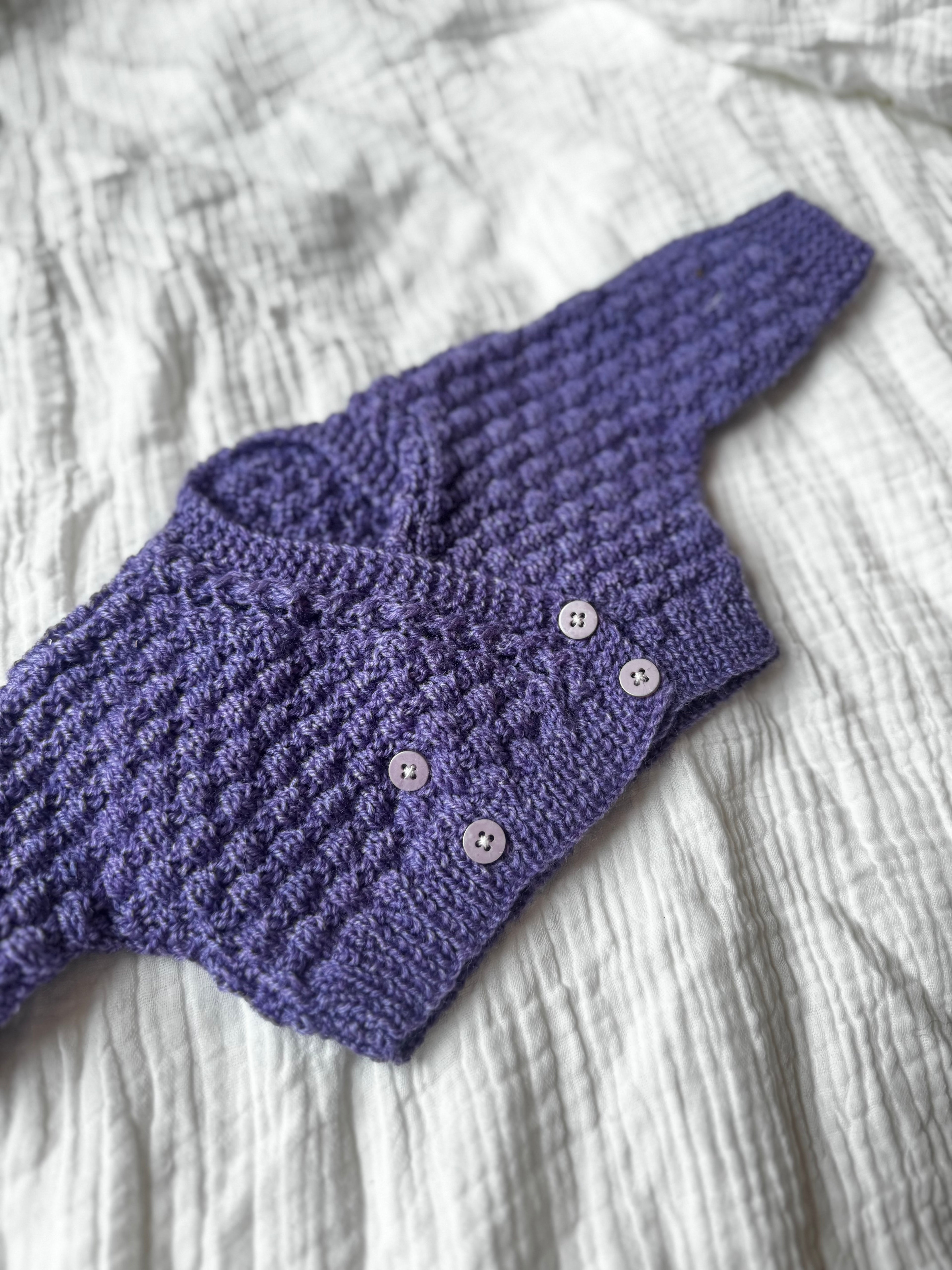 Newborn purple cardi