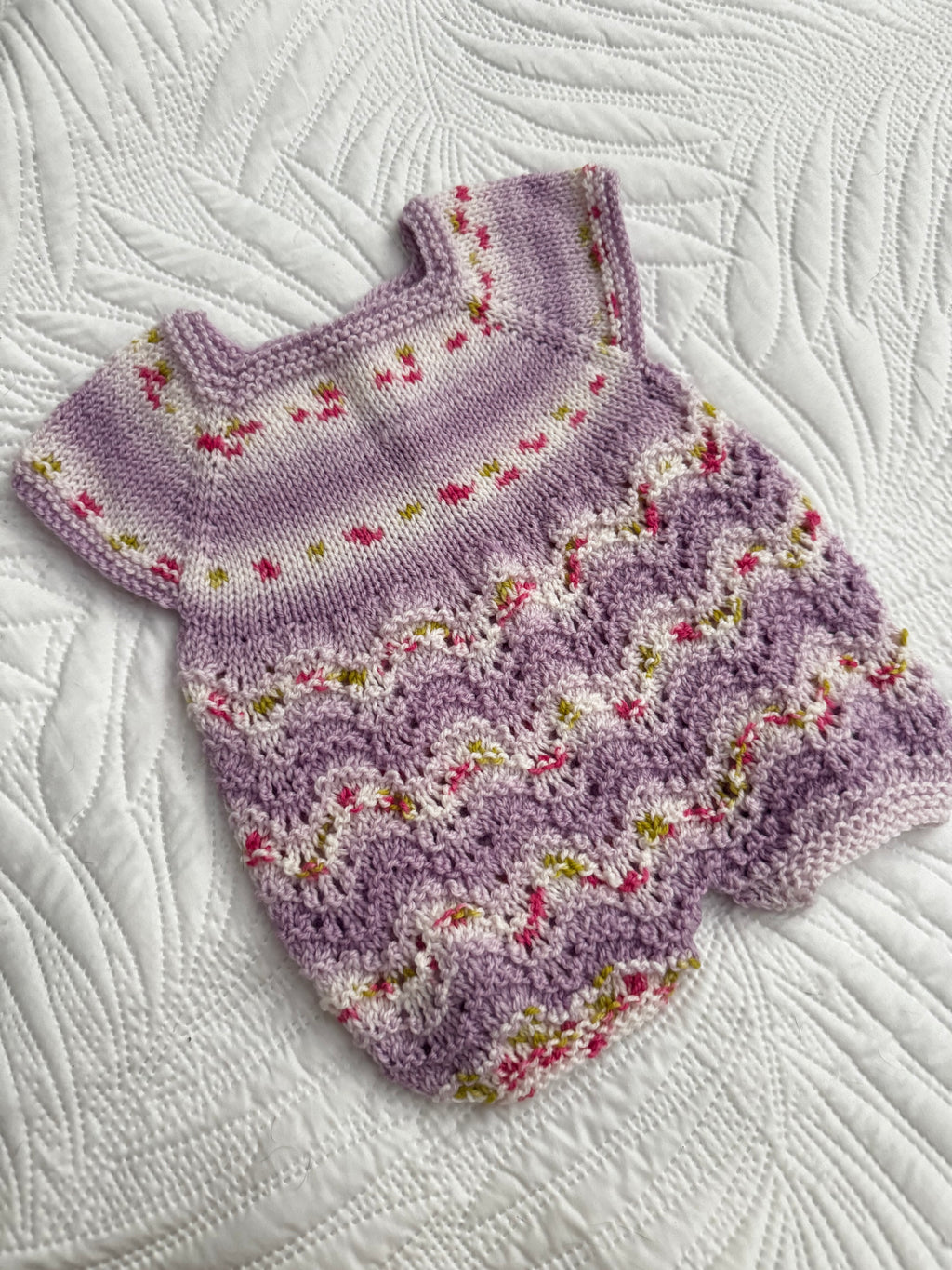 3-6 hand knit romper