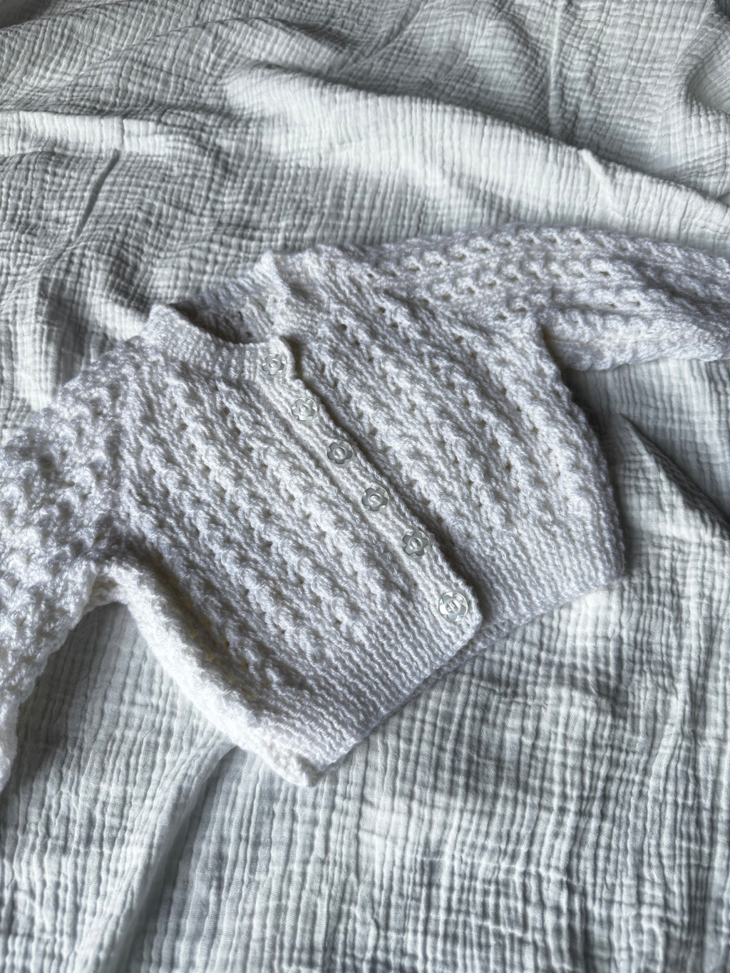 6-12 white cardi